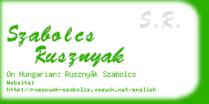 szabolcs rusznyak business card