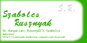 szabolcs rusznyak business card